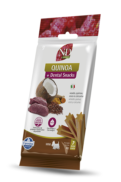 Veado, Quinoa, Coco e Cúrcuma Petiscos Dentais Mini
